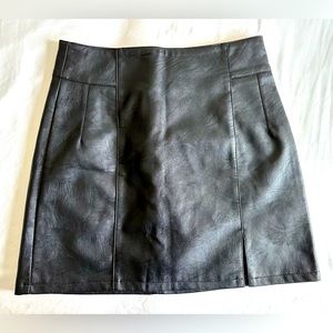 Black Leather Topshop Mini Skirt